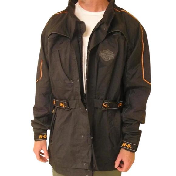 Harley-Davidson Other - Harley-Davidson Jacket Motorcycle Windbreaker Waterproof Black Lined Size Medium